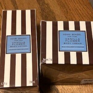 Vintage Bundle Henri Bendel NY Vanilla Flower Body Cream and Body Lotion